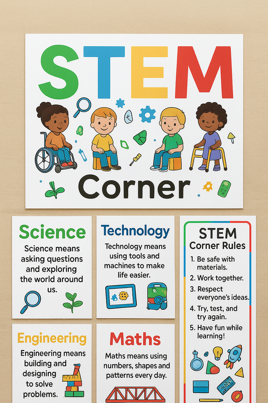 STEM Corner Poster Pack (Inclusive & Fun for Every Child)